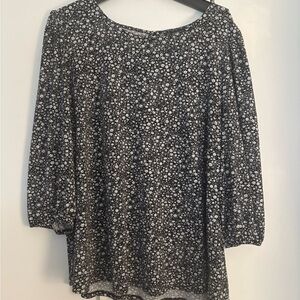 Floral Black and White Women's Top